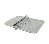 Yosoo Health Gear Tapis de Séchage de Vaisselle en Microfibre, Tapis de Comptoir de Cuisine Absorbant en Microfibre avec Support D'assiettes Amovible, Organisateur Gris (GREY)