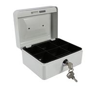 Yosoo Mini Coffre de Sécurité Coffre-Fort Boîte de Rangement pour Médicaments Boîte à Billets en Acier INOX avec des Clés 15 x 12 x 7,5 CM (Couleur : Gris)