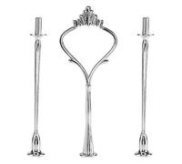 Yosoo Tiges de Plateau gâteau en Alliage Zinc Multi-Tier Accessoire présentoir Dessert décoration pour Mariage Fête Anniversaire (Plaque Non Incluse)(3 Tier-Silver Crown)