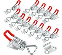 YOTINO 12 pièces Loquets à Bascule Réglables, Loquet Métal de Serrage à Levier, Sauterelles de Menuisier, Capacité de Rétention 100 kg pour Armoires, Coffres, Valises (Avec 48 Vis)