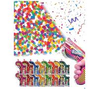 Yotlein Lot de 16 Pistolet à Confettis, Canon Confettis, Paquet Bombe Lanceur Multicolore, Canons à cConfettis Biodégradables pour Carnaval, Anniversaire, Mariage, Nouvel An, Fêtes