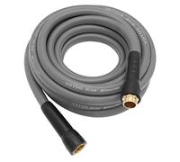 YOTOO Tuyau d'arrosage hybride robuste de 1,6 cm x 7,6 m 150 psi résistant aux nœuds, flexible avec poignée pivotante et raccords en laiton massif GHT de 1,9 cm, gris