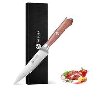 YOTSUBA Couteau Universel de Cuisine, 12,7 cm, Petit Couteau de Chef Pour Hacher, Couper, éplucher et Découper Les Fruits et Légumes, Acier Dur Allemand, Couteau de Table Tranchant