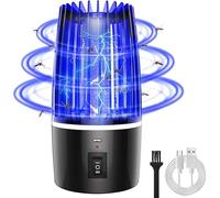 yotutun Lampe Anti Moustique, 2 en 1 Électrique Anti Moustique 360 ° UV Tueur d'Insectes Rechargeable Anti-moustiques Efficace Portée 100m² pour Intérieur Extérieur Camping Jardin