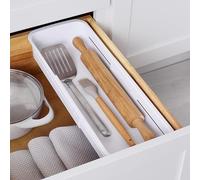 YouCopia DrawerFit Poubelle à tiroir coulissante, organiseur de rangement de cuisine extensible et réglable, 1, blanc moucheté