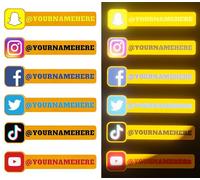 Youdian Lot de 2 autocollants personnalisés en vinyle pour fenêtre de voiture Instagram/Facebook/Tiktok/YouTube/Twitter/Snapchat, transfert UV DTF 3D (autocollants réfléchissants)