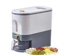 Youding Bac de rangement pour riz, distributeur hermétique, grand récipient à grains scellé avec couvercle et tasse à mesurer, seau étanche pour distributeur de céréales, organiseur domestique, gris