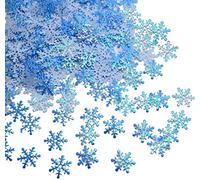 Youery Confettis de Flocons de Neige, Blanc et Bleu, 600Pcs | Papier Artificiel, Pour Noël Hiver Congelée, Mariage Anniversaire Vacances, Décorations de Fête, Fournitures
