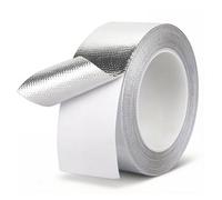 Youery Ruban Alu Armé Fibre de Verre, Imperméable, 50mm x 20m | épaisseur 0,15mm, Résistant -30°C à +120°C, Acrylique Sans Résidu, Isolation Tuyaux & HVAC, Coupe aux Ciseaux