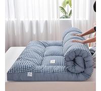 YOUGANG Matelas futon japonais en polyester pour lit double, fermeté moyenne, bleu, 100 x 200 cm