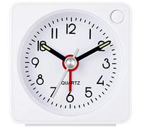 YouJabz Réveil analogique Classique de Voyage avec Fonction Snooze et lumière, Mini réveil, Taille compacte, réveil sans tic-tac, Mouvement à Quartz Silencieux