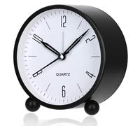 YouJabz Réveil analogique sans tic-tac avec veilleuse, Rond, Tendance, en métal, Fort pour Les dormeurs Profonds, Fonctionne avec des Piles, Cadeaux de Rentrée pour étudiants Enfants Garçons Filles