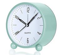 YouJabz Réveil analogique sans tic-tac avec veilleuse, Rond, Tendance, en métal, Fort pour Les dormeurs Profonds, Fonctionne avec des Piles, Cadeaux de Rentrée pour étudiants Enfants Garçons Filles