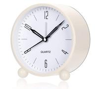 YouJabz Réveil analogique sans tic-tac avec veilleuse, Rond, Tendance, en métal, Fort pour Les dormeurs Profonds, Fonctionne avec des Piles, Cadeaux de Rentrée pour étudiants Enfants Garçons Filles