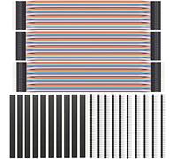 Youmile 120 pcs 3 x 30 CM Jumper Wire Cable Set 40pin Dupont cable Male to Female, Male to Male, Female to Female Breadboard DuPont Line + 20 pcs pin header Single Row 40pin 2.54mm PCB header