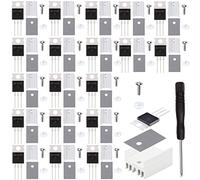 Youmile 20 pcs IRF4905 Transistor Mosfet IRF4905P IRF4905PBF 74A 55V P-Channel Power MOSFET TO-220AB Transistors à effet de champ 3Pin avec Radiateur Vis Rondelle Caoutchouc Silicone Tournevis