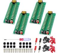 Youmile 4 pièces Carte de distribution d'alimentation 2x12, module de distribution à bornes barrières 20A AC/DC, 3 entrées avec fiches bananes, bornes rouge et noire, tournevis et entretoises