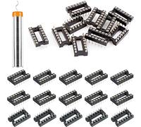 Youmile 40 pcs 14 broches rondes DIP IC Socket 2,54 mm pas IC Socket adaptateur trou rond Type de soudure de avec stylo en fil d'étain pour l'expérience électronique DIY
