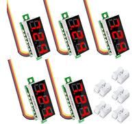 Youmile 5 pcs Affichage de Tension CC 0,28 Pouce Affichage LED à 3 Fils Panneau Rouge Mini Voltmètre numérique DC 0-100 V Voltmètre Testeur avec borne à sertir CH-2