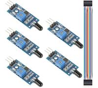 Youmile 5 pcs IR Module de Capteur de Flamme Infrarouge 3.3V-5V Large Tension LM393 Détection de Température Capteur de Détecteur à 3 Fils avec Câble DuPont pour Arduino