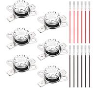 Youmile 6 pièces KSD301 150°C / 302°F interrupteur de température de Thermostat 250V 10A normalement fermé NC interrupteur de commande thermique pour micro-ondes avec borne à sertir 12 pièces avec fil