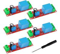 Youmile NE555 Relais temporisé 12 V CC, module de commutation temporisé réglable de 0 à 10 secondes avec tournevis pour système de contrôle automobile Arduino, équipement électrique, lot de 5