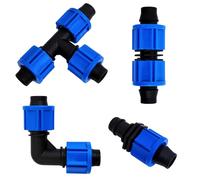 Young Wolf Lot de 40 raccords d'irrigation goutte à goutte - Connecteurs bleus - Outils d'irrigation agricole - Raccord universel pour tube d'irrigation goutte à goutte (20 mm)