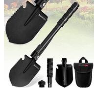 YOUNGDO Pelle Multifonction, Pelle Pliante 10 Fonctions | Pelle Pliante Multifonctionnelle pour Couper Branches, Camping, Survie, Randonnée et Jardinage (Pelle Pliable+ 2 Poignées)