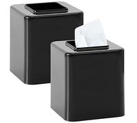 Youngever Lot de 2 Boîte à Mouchoirs, Distributeur lingettes Salle de Bains (Noir)