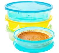 Youngever Lot de 3 boîtes à tarte en plastique multicolore pour conserver les aliments frais, 28 cm de diamètre