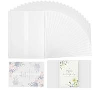 YOUNGSAY 60 Pcs Enveloppe Transparente, 18 x 13cm Papier Vélin Pré-Plié Petite Enveloppe Transparente pour Invitations, Cartes de Vœux, Cartes D'anniversaire, Invitation de Mariage et Timbres
