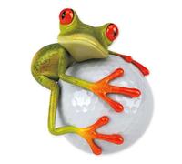 younikat Autocollant Golf Grenouille et Balle I Sticker Vinyle découpé Contour avec laminage UV Brillant I 14 x 16,5 cm I pour Voiture Moto Ordinateur Portable Camping-Car I kfz379