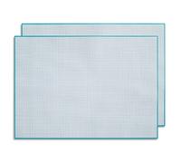 younikat Lot de 2 Sous-mains de Bureau Papier Millimétré à Écrire et Esquisser I DIN A2 I Papier Mathématique à Grille I Feuilles Détachables I Bleu I 90 g m² I 40 Feuilles I dv1201