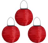 Youning Lampions d'extérieur résistants aux intempéries - Lanterne solaire LED étanche à suspendre - 30 cm - Lanterne solaire - Décoration d'extérieur en nylon - Lanterne ronde - Lanterne de jardin -