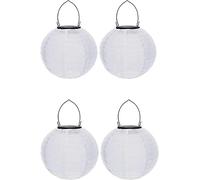 Youning Lampions solaires d'extérieur résistants aux intempéries - Lampion solaire LED - Lanterne de jardin - Lanterne en papier - Lanterne ronde - Lanterne en papier à décorer - 20 cm (4 pièces) -