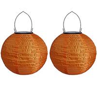 Youning Lampions solaires d'extérieur résistants aux intempéries - Lampion solaire LED - Lanterne de jardin - Lanterne en papier - Lanterne ronde - Lanterne en papier à décorer - 20 cm (2 pièces