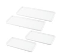 YOUNTHYE 4 Plateaux en céramique, 2 Tailles, rectangulaires, Blancs | 2 grands et 2 petits plateaux Céramique blanche, forme rectangulaire