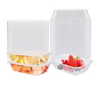 YOUNTHYE Lot De 50 Boîtes Congélation - 400 Ml, Barquette Alimentaire Boite Plastique Alimentaire Boite Alimentaire Plastique Couvercle, Plastique Sans BPA, Micro-ondes
