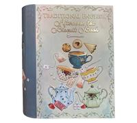 your castle Boîte métallique en forme de livre Afternoon Tea Book - Grande boîte à biscuits - Boîte décorative rétro - Très grande - 24,5 x 21 x 9 cm - Volume : 3 l