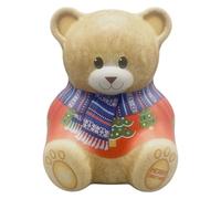 your castle Boîte métallique en forme d'ours avec écharpe Teddy Ours Xmas Boîte à biscuits Boîte décorative rétro Boîte de rangement Volume : 1,4 l Dimensions : 13,5 x 9 x 16 cm