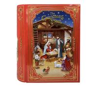 your castle Grande boîte en fer blanc en forme de livre de Noël Étoile de Noël Boîte à biscuits Boîte décorative Dose rétro très grande, 24,5 x 21 x 9 cm Capacité : 3 L