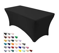 Your Chair Covers - Housse de Table Extensible en élasthanne pour Tables rectangulaires de 1,8 m, 182,9 cm de Longueur x 76,2 cm de Largeur x 76,2 cm de Hauteur pour Tables Pliantes Standard - Noir