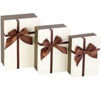 Your Design 3 paquets-cadeaux avec boucle brune