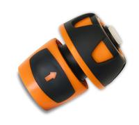 YourCasa 1 raccord de tuyau - 3/4 pouces (19 mm) avec AQUASTOP - Raccord de tuyau pour tuyau d'arrosage, connecteur de raccord de tuyau, raccord rapide, adaptateur de tuyau (Orange)