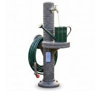 YourCasa AquaPost Colonne d'eau de jardin avec surface de support et support de tuyau - Colonne de robinet | Colonne de robinet de jardin | Robinet de 1/2" chromé | Fabriqué en Europe