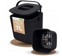 YourCasa® Composteur Cuisine - 7L Poubelle compost cuisine pour les déchets organiques quotidiens Lavable au Lave Inodore poubelles à compost seau compost cuisine petite poubelle cuisine (Noir)