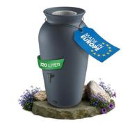 YourCasa DropCatcher Récupérateur d'eau de pluie, 120 à 230 l, avec panier filtrant et robinet, en plastique, résistant au gel, pour le jardin, anthracite, 120 l