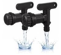 YourCasa Lot de 2 robinets d'écoulement pour citerne d'eau de pluie avec filtre - Raccord rapide compatible avec 3/4" - Fonction d'arrêt