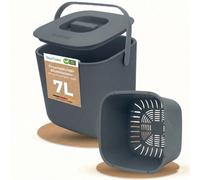 YourCasa® Poubelle à déchets biologiques Cuisine Seau à compost - 7L - Poubelle à déchets biologiques pour les déchets biologiques quotidiens dans la cuisine Anthracite