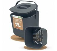YourCasa® Poubelle Bio de Cuisine - 7 l - Poubelle à Compost pour déchets biologiques Quotidiens - Passe au Lave-Vaisselle - Anti-odeurs - Passoire Amovible - Petite Poubelle Bio avec Couvercle